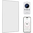 Infrared Heater Panel 600W, Wall Mounted Space Heater Panel for Indoor intelligent Infrared Heating Panel, 100% Flame Retardant Material, Safe and Fast Heating - With Thermostat, APP