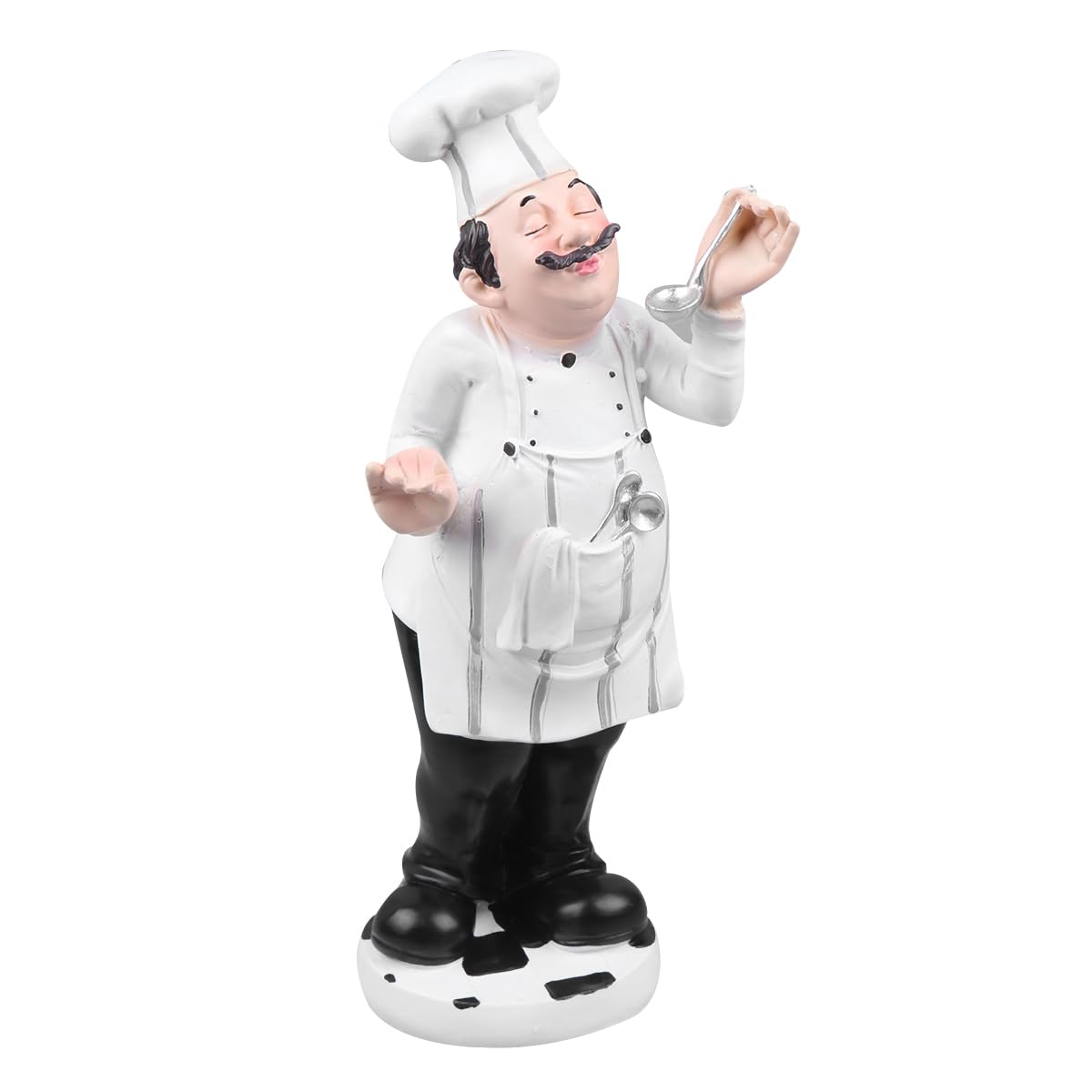 IMIKEYA 3D Resin Chef Statue French Chef Figurine Cook Collectible Statues Resin Home Countertop Table Decoration Mini Cook Statue for Country Cottage Decor