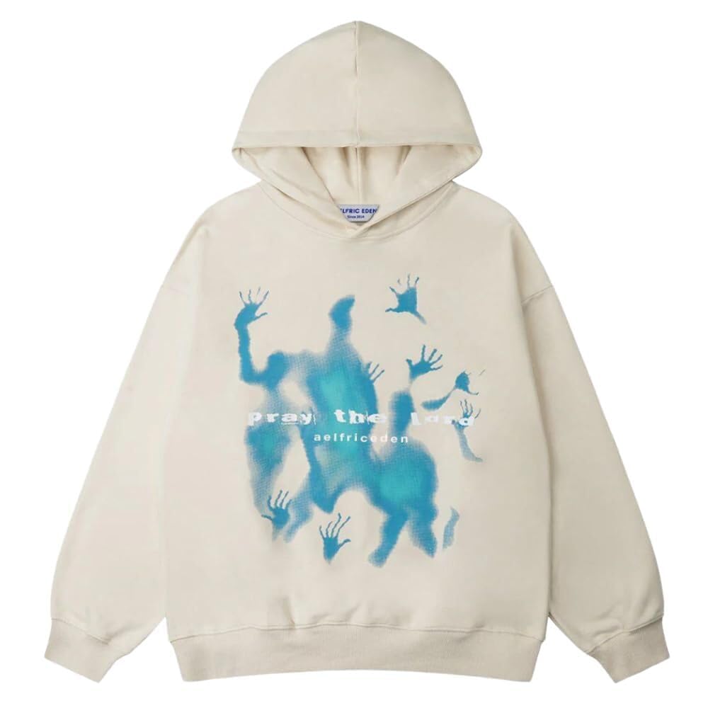 Photo 1 of Aelfric Eden Mens Graphic Oversized Hoodie Print Streetwear Casual hoodies y2k Hooded Sweatshirt