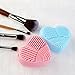PIXNOR Makeup Brush Cleaner Finger Glove Silicone Cosmetic Clean Tools Pack of 2, Pink Blue