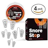 Snore Stop Japanese Standard Anti-Snoring Nose Vents with Travel Case - Safe and Comfortable Stop Snoring Solution - Set of 4 Nasal Dilators for Protecting Your Sleep - Great Breathing Aids for Anyone