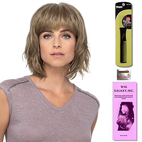 Hunter by Estetica, Wig Galaxy Hair Loss Booklet & Magic Wig Styling Comb/Metal Pick Combo (Bundle - 3 Items), Color Chosen: R4-6