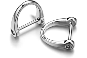 GENERIC 3 pairs D shape key ring with Screw Shackle for Car Key Leather Craft Purse Keychain Ring Horseshoe shape 3 colors Black Silver Gold