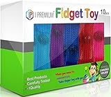 I Premium Fidget Toy in BIG 10 Pack Powerfully Relieves Stress & Anxiety, Squeeze-Slide-Bend, Helps Concentration, Great For ADHD, For Both Kids & Adults, FREE Bonus 2 Shackle Holder. Just Add Summer