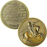 Christian Warrior Challenge Coin Strength and Courage Pocket Token Bible Verses Gift