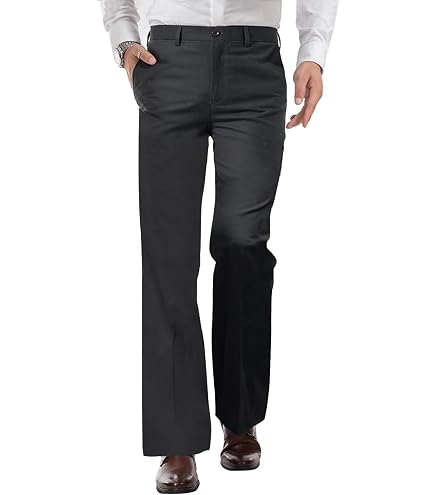 Men's Regular Fit Boot Cut Dress Pants [Wear Resistant] [Wrinkle Resistant] Business Casual Trousers Slarks Flare Leg Flat Front 28x29 28W x 29L Khaki at Amazon Men's Clothing store
