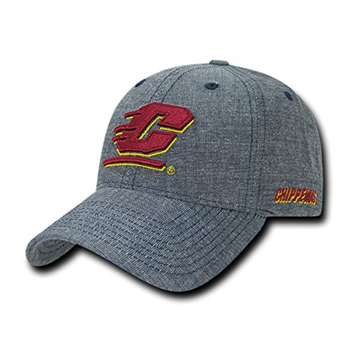 University of Central Michigan CMICH Chippewas Cotton Washed Denim Structured Baseball Ball Cap Hat