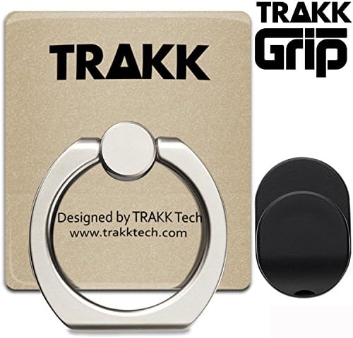 TRAKK GRIP Clever Universal Ring Mount and Cradle for all Smartphones and Tablets, Cell Phone Holder, Apple, IPhone, IPad, Samsung, Nexus, Xiomi, LG, Mount Stand Holder Kickstand in Gold Color