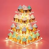 Antimbee 4 Tier Clear Acrylic Cupcake Stand with