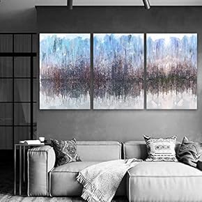 3 Plane Canvas Wall Art - Color Block Abstract Art for Living Room - Modern Home Art Stretched and Framed Ready to Hang - 16"x24" x 3 Panels