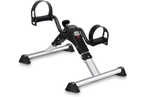 GOREDI Under Desk Exercise Bike Pedal Exerciser, Fully Assembled Pedal Exerciser for Seniors, Foldable Mini Exercise Bike for Office Fitness with LCD Display, Peddler Exerciser for Arm & Leg Workout