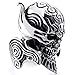 INBLUE Men's Stainless Steel Ring Silver Tone Black Devil Skull Engraved Casted Size15