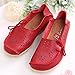CIOR Women's Genuine Leather Loafers Casual Moccasin Driving Shoes Indoor Flat Slip-on Slippers,M912,Red,39