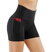 Amazon.com: Aoliks Women's High Waist Yoga Short Side Pocket Workout Tummy  Control Bike Shorts Running Exercise Spandex Leggings (Black, S) :  Clothing, Shoes u0026 Jewelry