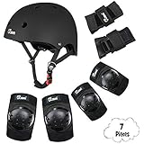 JBM Child & Adults Rider Series Protection Gear Set for Multi Sports Scooter, Skateboarding, Biking, Roller Skating, Protection for Beginner to Advanced, Helmet, Knee and Elbow Pads with Wrist Guards