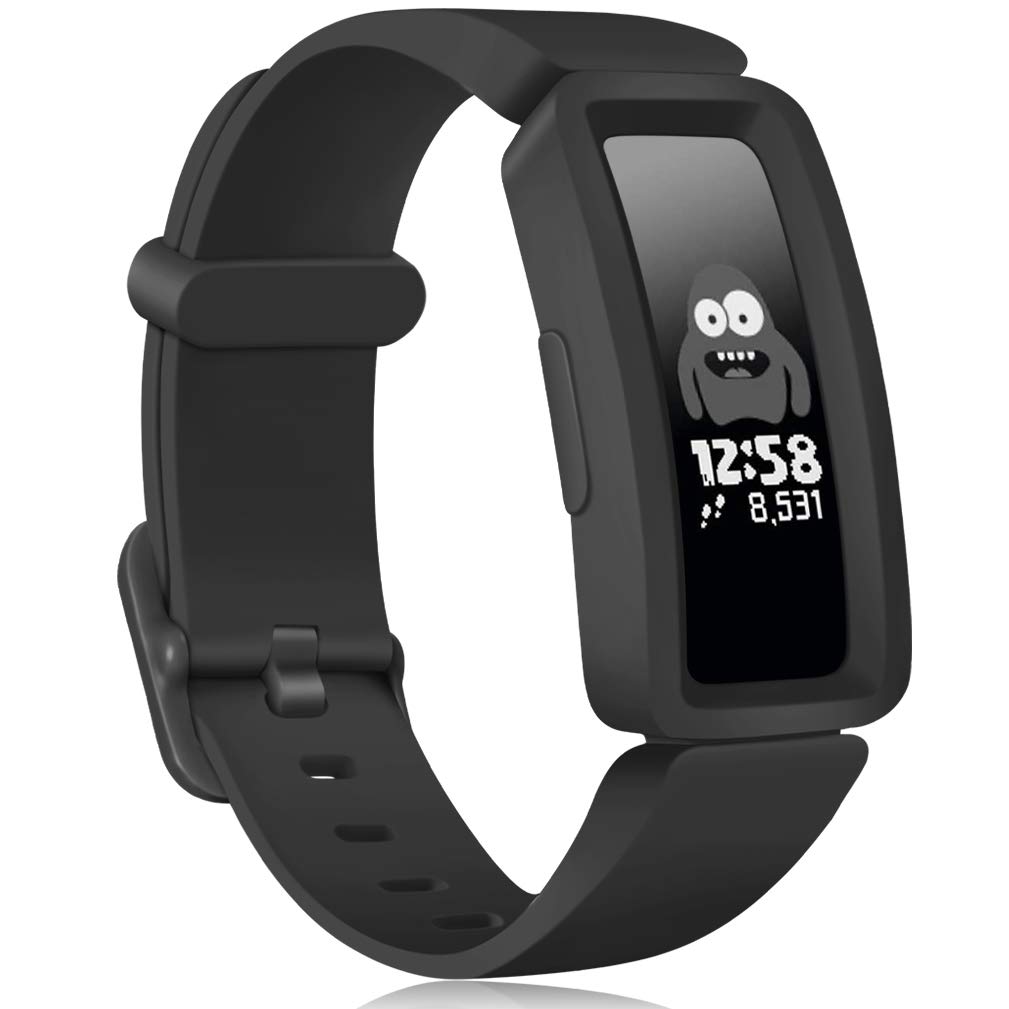 Wepro Compatible with Fitbit Ace 2 Strap/Fitbit Inspire Strap, [Full Protective] Soft Silicone Sprot Replacement Wrist Bands for Fitbit Aces 2/Inspire (HR) Girls Boys - Black