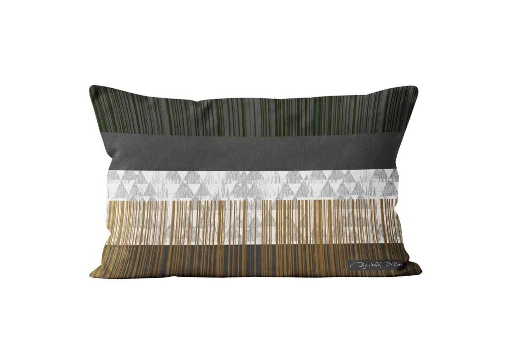 Soleil d'ocre Graphic Cotton Cushion Cover, Multi-Colour, 32 x 50 cm