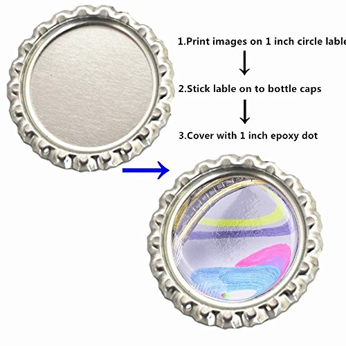 IGOGO 200 PCS Clear Epoxy Stickers Craft Bottle Caps Stickers for Hair