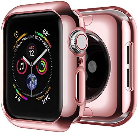 SIRUIBO Compatible with Apple Watch 40mm Case, Soft TPU Slim Full-Around Protective Bumper iWatch Series 4 Protector Cover for Apple Watch Series 4, Rose Pink