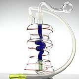 JEMQ Glass Bottle 4.84inches Twisty Tube Inside (dark blue)