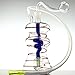 JEMQ Glass Bottle 4.84inches Twisty Tube Inside (dark blue)