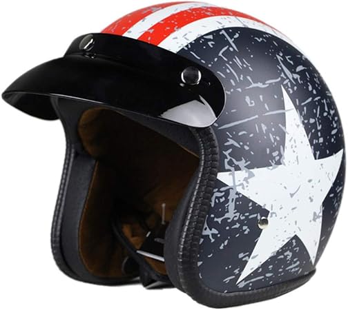 Amazon レザー オートバイヘルメット レディーズ メンズ ユニバーサル クルーザー チョッパー スクーター レーサー ヘルメット ショックプルーフ 電動バイク 安全キャップ スムーズ フルフェイス 車 バイク