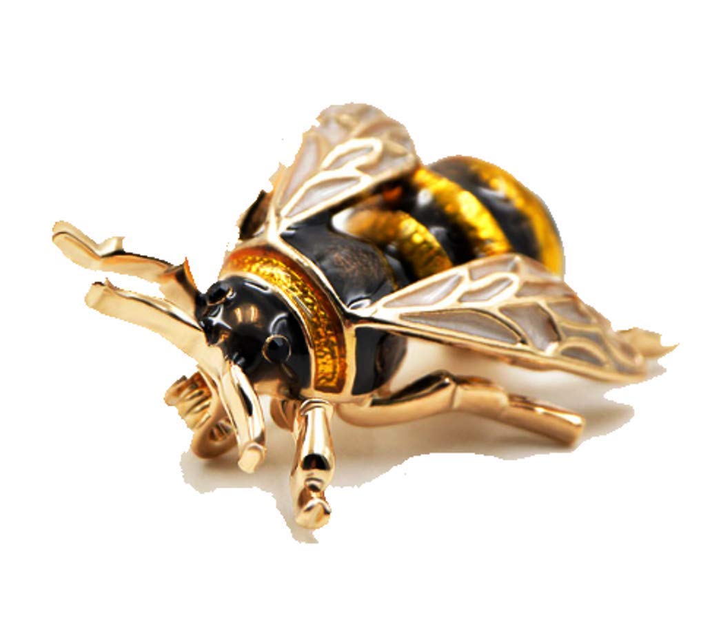 Honey Bee Brooch, Enamel Bumble Pin, Gardening Gift Mum, Cute Insect, Christmas Stocking Filler For Her