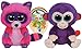 Ty Beanie Boos GRAPES the Monkey and ROXIE the Raccoon Gift set of 2 Plush Toys 6-8 inches tall with Bonus Animals Sticker