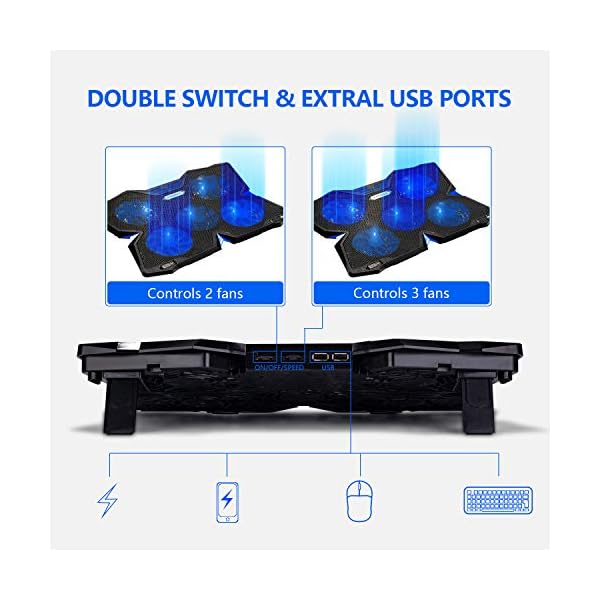 E-PRANCE-Cooling-Pad-Gaming-Laptop-Cooler-USB-Powerful-Laptop-Cooling-Pad-with-5-Fans-Quiet-Slim-Light-Weight-Fits-for-14-17-Notebook E-PRANCE Cooling Pad Gaming Laptop Cooler - USB Powerful Laptop Cooling Pad with 5 Fans Quiet Slim, Light Weight Fits…