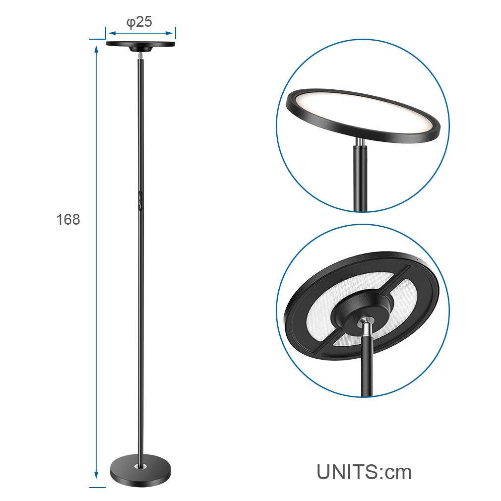 Anten LED Deckenfluter Smart Stehlampe 25W mit RGB, Farbtemperaturen