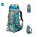 50L External Frame Climbing Bags, CR Air Frame 600D Nylon Hiking Travel Outdoor Backpack, with Rain Cover (Blue)