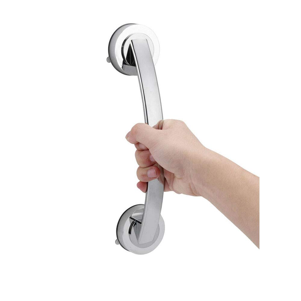 Suction Grab Bar, Bathroom Support Handle Anti Slip Grip Safety Handrail, Shower Grab Rail Super Suction Cup Handle for Door, Window, Cabinet-Silver