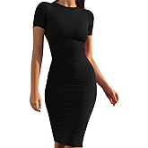 Mokoru Women's Casual Basic Pencil Dress Sexy Long Sleeve Bodycon Midi Club Dress
