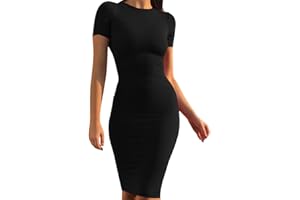 Mokoru Women's Casual Basic Pencil Dress Sexy Long Sleeve Bodycon Midi Club Dress