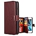 iPhone 8 Plus Case,iPhone 7 Plus Case, Pandawell PU Leather 9 Card Slot Wallet Folio Case with Detachable Magnetic Hard Case for Apple iPhone 8 Plus/iPhone 7 Plus - Brown