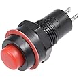 uxcell 10pcs 10mm Momentary 2P Plastic Mini Round Push Button Switch Red SPST Nomally Open