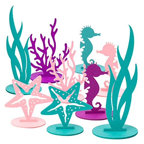 SUNBEAUTY 20Pcs Mermaid Party Decoration DIY Felt Table Centerpiece