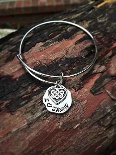 Hand Stamped I ♥ JAMMF adjustable bracelet - Outlander - FREE SHIPPING IN U.S.