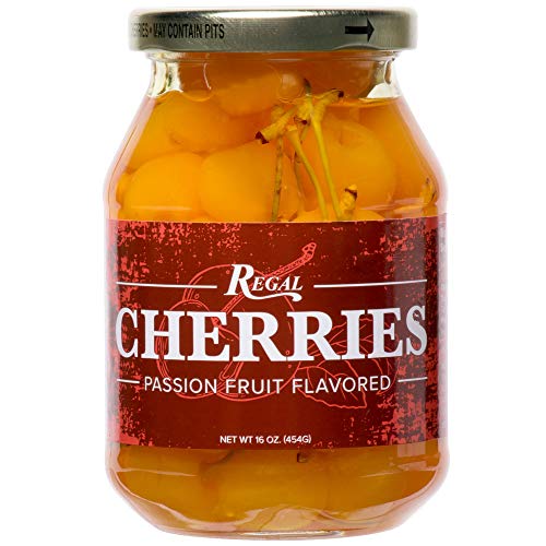 Regal Maraschino Cherry Variety Four Pack - Original, Passionfruit, Lemon, Lime Flavors. 50 Stemmed Cherries per 16oz Glass Resealable Jar. Perfect for Beverage Garnishes, Dessert Toppings and More! - Thumbnail 3