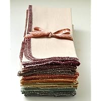 NEW Large Unbleached Paperless Towels, 1-Ply, Made from Natural Unbleached Cotton Birdseye Fabric - 14x14 inches Set of 10 in Earthtones