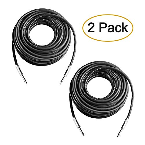 Yoico 2Pcs 25 Feet Professional 1/4" to 1/4" Speaker Cables, Pair 25 ft 12 Gauge 1/4 Male Inch Audio Amplifier Connection Heavy Duty Cord Wire - Thumbnail 6