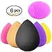 Crafteeze 6pcs Beauty Makeup Blender Sponges - Bonus Facial Exfoliating Cleanser Brush - Cosmetic Blending and Contour Applicator Set for Powder, Cream, Concealer, Blush, Primer and Foundation