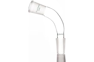 FunChem Distilling Adapter 105 Degree Angle, Borosilicate Glass Distillation Adapter with 24/40 Outer and Inner Joint