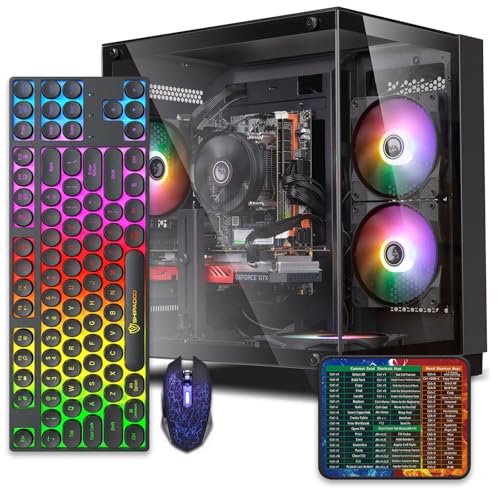 Gaming PC Desktop Computer,Intel Core i7 Desktop PC,Operating at A Frequency of 3.4GHz,GTX1660Super Graphics Card with 6GB GDDR6 Video Memory,16GB DDR4 RAM, 1TB NVME SSD,WiFi 5.0,RGB Fan x4 Black