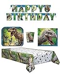 The New Jurassic World Party Pack Napkins ,Dessert Plates and Cups, Banner and Table cover