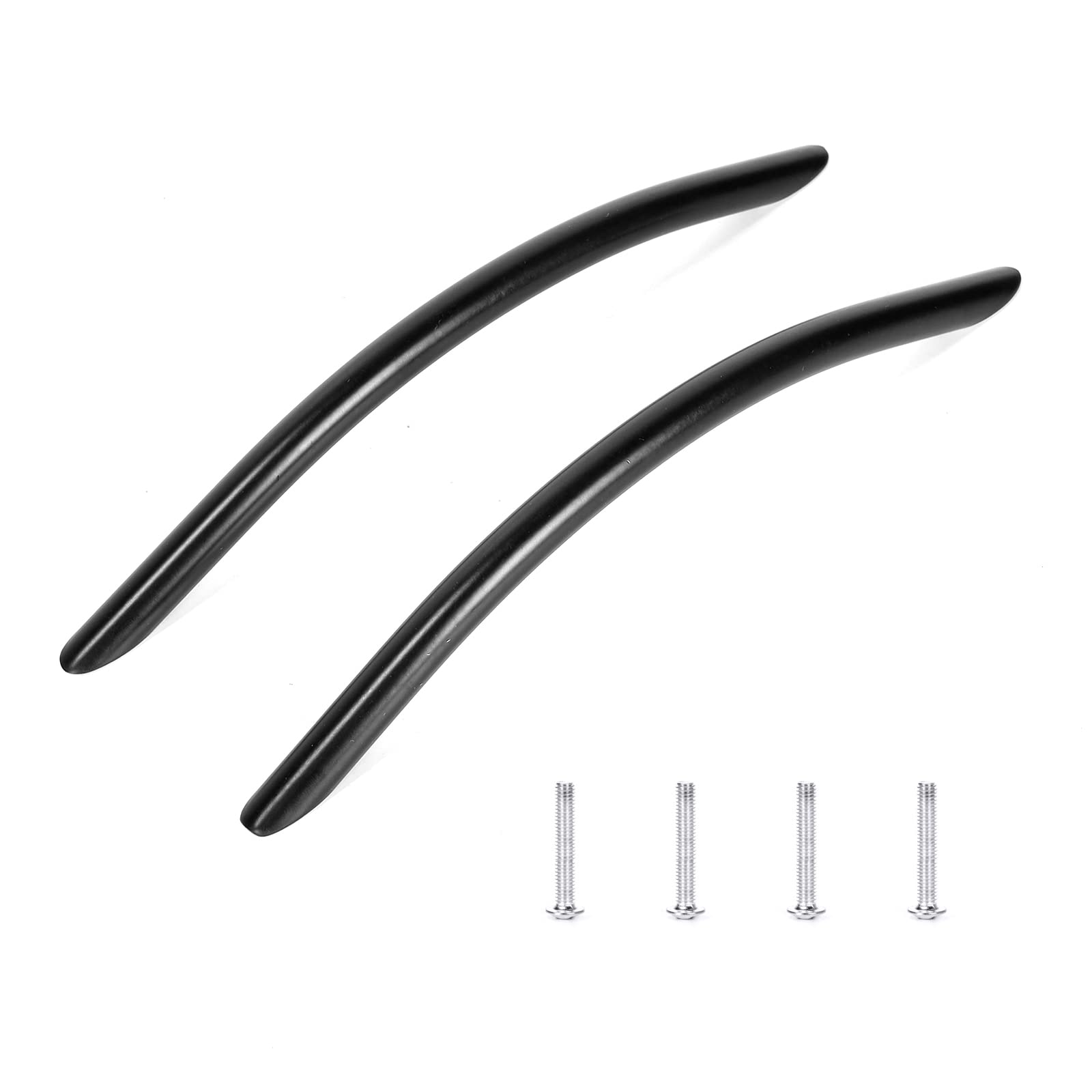 Ruimou 2Pcs Cabinet Pull,Cabinet Hardware,6.29''(160mm) Center to Center, Stainless Steel Solid Handles with Screws for Kitchen Cabinet,Furniture Drawer Pulls (Arc-Shaped Black Pulls)