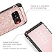 Note8 Case, Galaxy Note 8 Case, BENTOBEN 2 In 1 Glitter Sparkle Bling Hybrid Hard Cover Shiny Faux Leather Chrome Shockproof Bumper Protective Case for Samsung Galaxy Note 8 (6.3 inch) Rose Gold