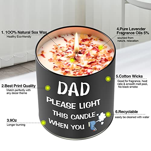 Fathers Day Candles Gifts from Daughter Son,9oz Soybean Wax Scented Candles,Funny Dad Birthday Gifts for Granddad Stepdad,Fathers Day Presents for for Daddy Husband Men on Christmas Anniversary
