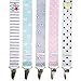 Liname Pacifier Clip for Girls - 5 PACK - Premium Quality & Modern 2-Sided Design - Pacifier Clips Fit all Pacifiers & Soothers - Perfect Baby Shower Gift