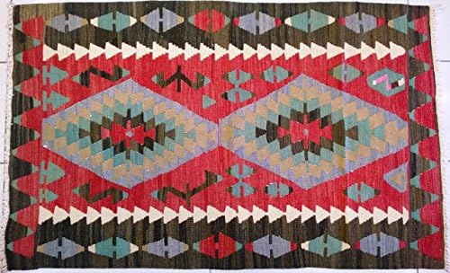 Vintage Handwoven Area Rug Kilim 4.62 X 2.82 ft.